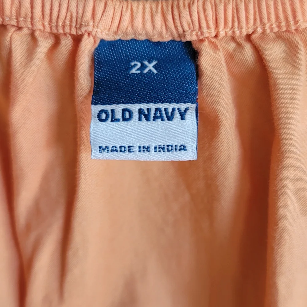 Old Navy Women's Vibrant Orange Ruched Blouse - Picture 5 of 5